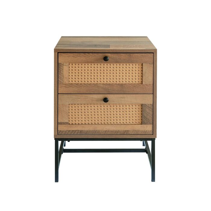 Solid Wood Rattan Tv Unit – Natural Finish - Hình ảnh 3